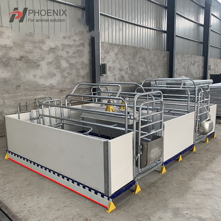 European Type Farrowing Crates with Heater Pig Cages Farm Galvanized Gestation Pen