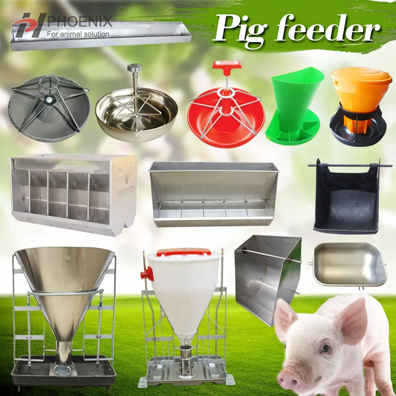 Automatic Double Side Piglets Feeder Plastic Double Side Pig Feeders Livestock Farm Equipment